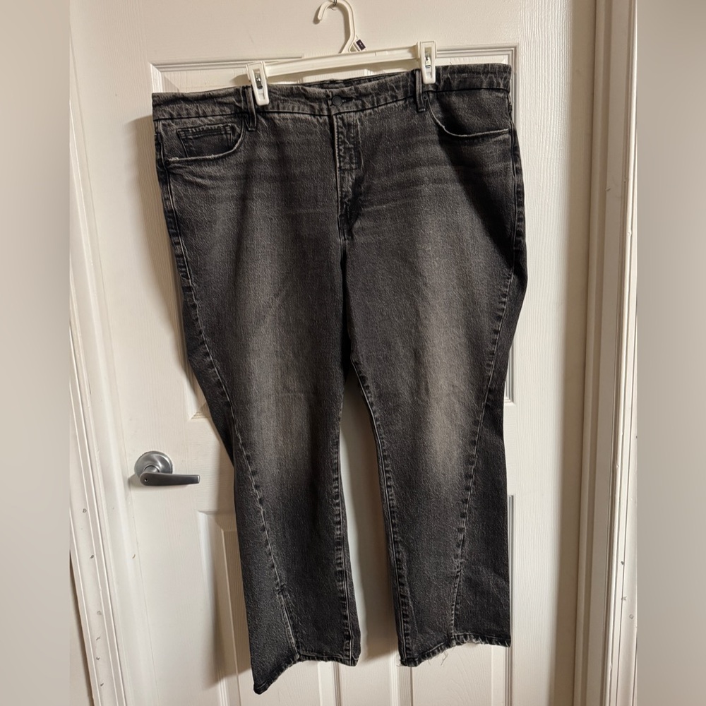 Good American Black Slight Flare Jeans